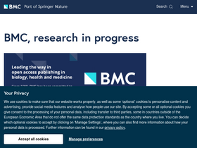 'eandv.biomedcentral.com' screenshot