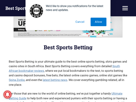 'bestsportsbetting.co.za' screenshot
