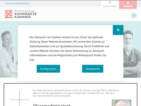 'zahnaerztekammer.at' screenshot