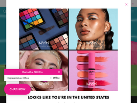 'nyxcosmetics.ca' screenshot
