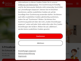 'spk-mecklenburg-nordwest.de' screenshot