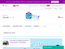 Giftr - Singapore's Leading Online Gift Shop website screenshot