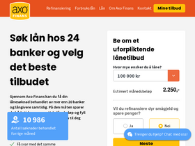 'axofinans.no' screenshot