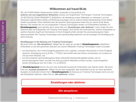 'trauer38.de' screenshot