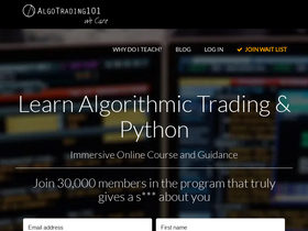 'algotrading101.com' screenshot
