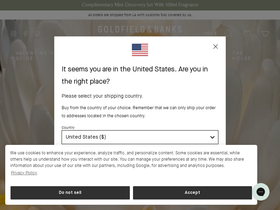 Goldfield & Banks homepage screenshot