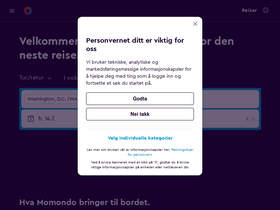 'momondo.no' screenshot