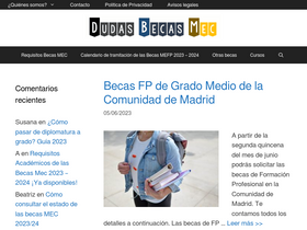 'dudasbecasmec.com' screenshot