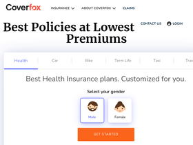 'coverfox.com' screenshot