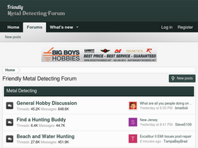 'metaldetectingforum.com' screenshot