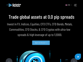 'exclusivemarkets.com' screenshot