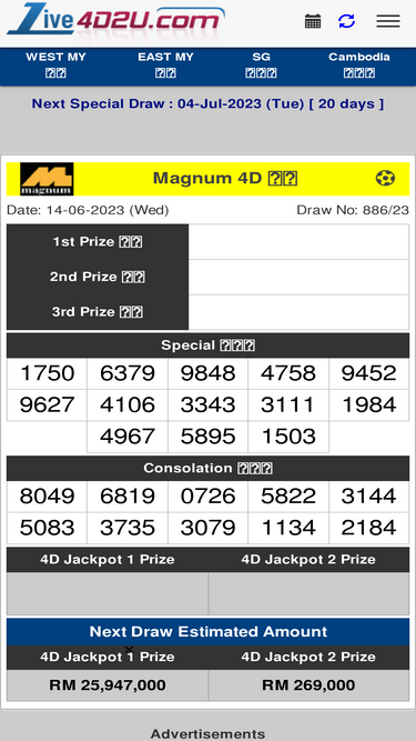 Live 4d2u sabah lotto on sale result