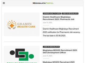 'meghalayaportal.com' screenshot