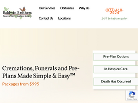 'baldwincremation.com' screenshot