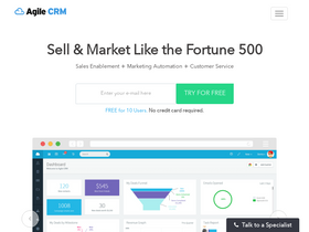 'agilecrm.com' screenshot