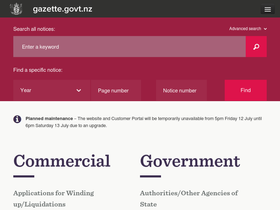 'gazette.govt.nz' screenshot