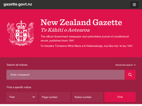 'gazette.govt.nz' screenshot