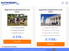 'euroreizen.be' screenshot