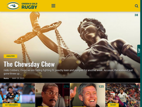 'greenandgoldrugby.com' screenshot