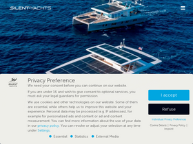 'silent-yachts.com' screenshot