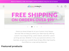 alwanwraps.com homepage screenshot