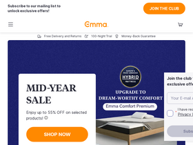 'emma-sleep.com.au' screenshot