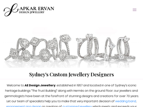 aedesignjewellery.com.au homepage screenshot