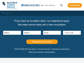 'accidentclaimsadvice.org.uk' screenshot