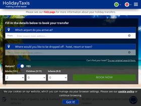 'holidaytaxis.com' screenshot