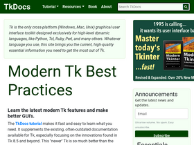 'tkdocs.com' screenshot