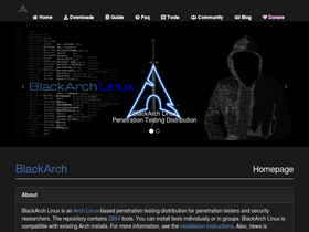 'blackarch.org' screenshot