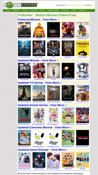 Putlockers featured online movies