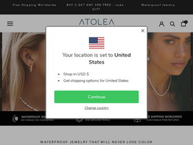 Atolea Jewelry homepage screenshot