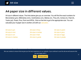 'a4-size.com' screenshot