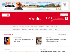 'zocalo.com.mx' screenshot