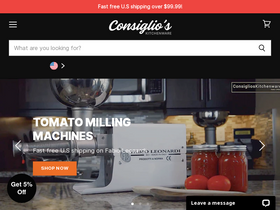 'consiglioskitchenware.com' screenshot