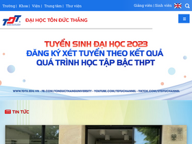 'xettuyen.tdtu.edu.vn' screenshot