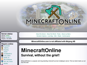 'minecraftonline.com' screenshot
