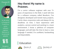 'praveenmp.github.io' screenshot