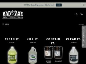 badaxeproducts.com homepage screenshot