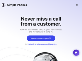 Simple Phones - Revolutionize business calls with AI, ensuring no customer is missed.