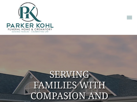 'parkerkohlfuneralhome.com' screenshot