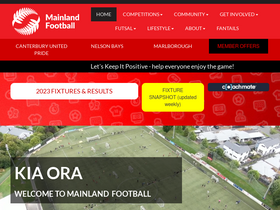 'mainlandfootball.co.nz' screenshot