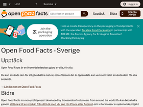 se.openfoodfacts.org website screenshot