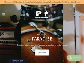 paradisemusiclibrary.com homepage screenshot
