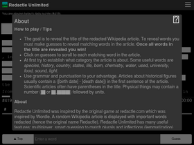 'redactle-unlimited.com' screenshot