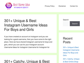 'bestnameidea.com' screenshot