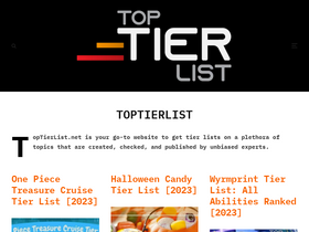 'toptierlist.net' screenshot
