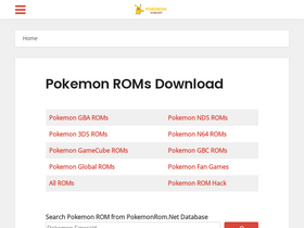 'pokemonrom.net' screenshot