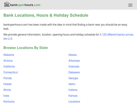 'bankopenhours.com' screenshot